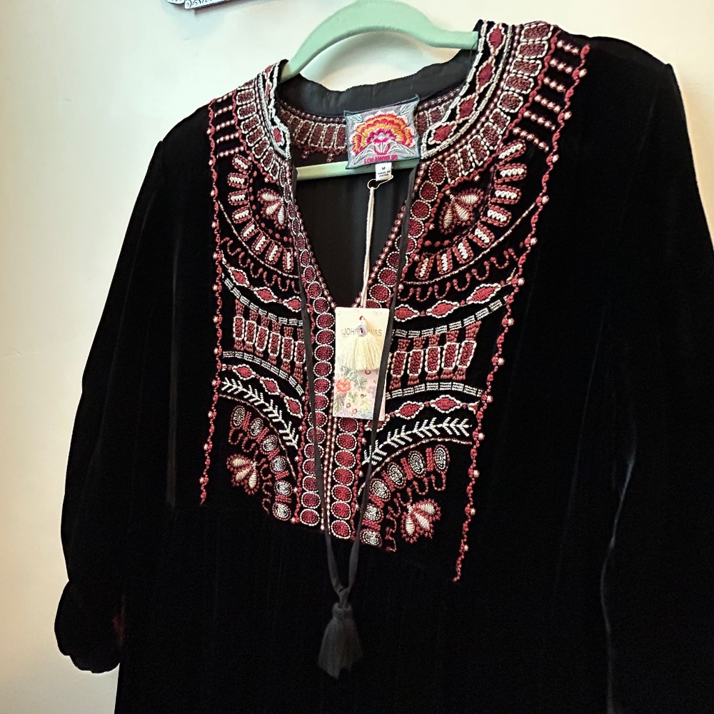Johnny Was Velvet Maxi Dress New With Tags